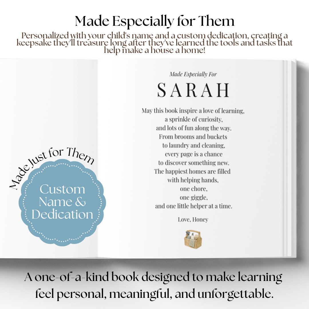 Personalized Chores Book for Kids | Custom First Words Book | Toddler Learning Book | Educational Children's Book | Baby Keepsake Gift