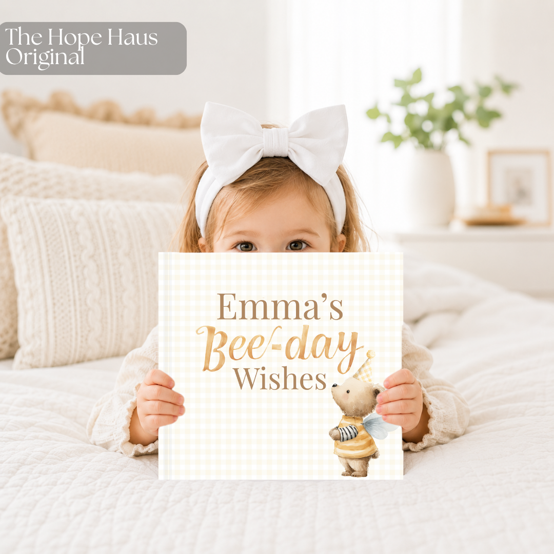 Personalized Bee-Day Birthday Book for Kids, Birthday Wish Book, Custom Birthday Storybook, Keepsake Gift for Children