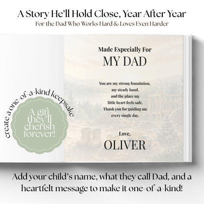 Personalized Construction Dad Book, Father’s Day Gift from Child, Custom Daddy Storybook, Blue Collar Dad Keepsake Gift