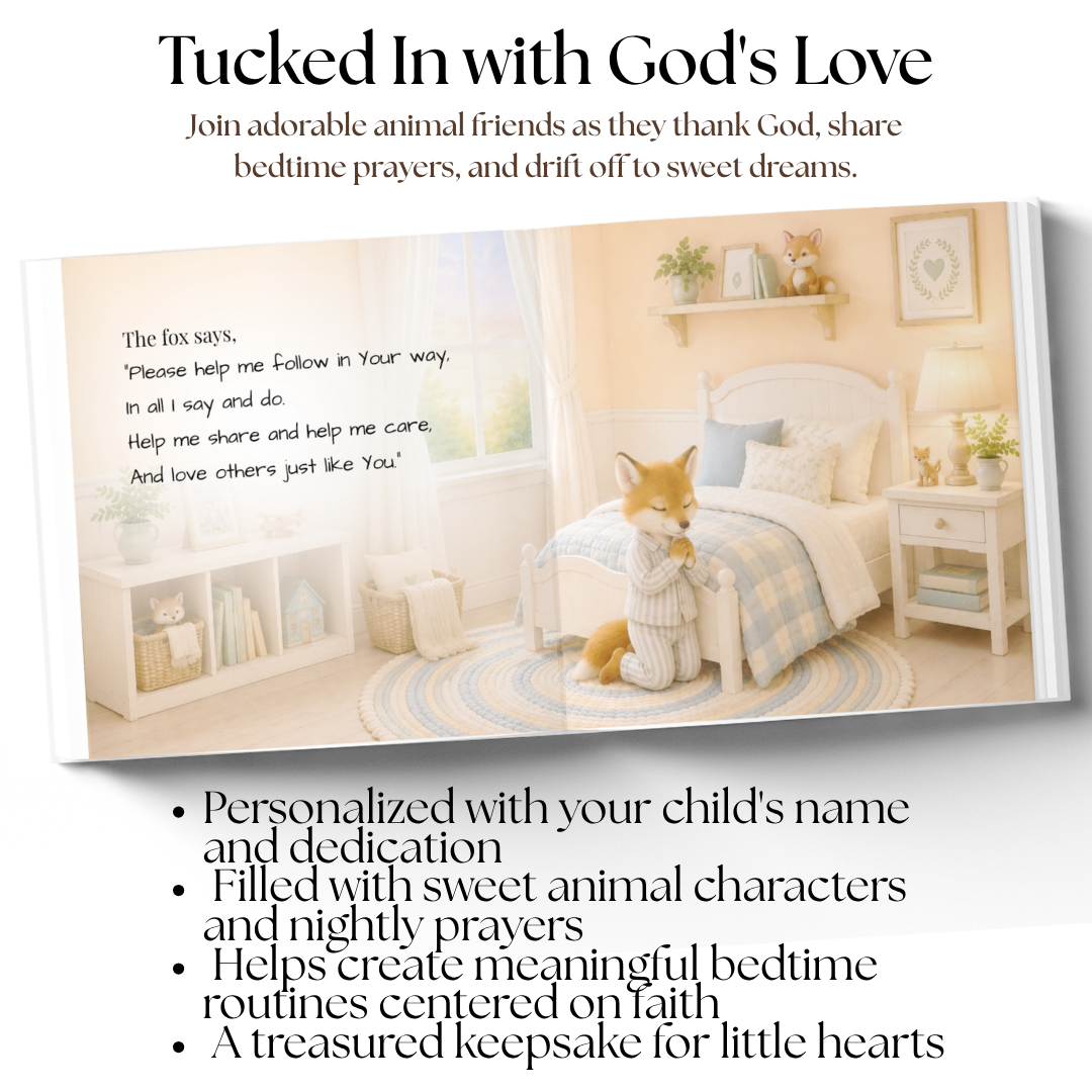 Personalized Christian Book, Bedtime Prayer Book for Kids, Custom Name Faith Based Storybook, Christian Keepsake Gift