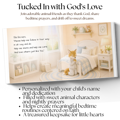 Personalized Christian Book, Bedtime Prayer Book for Kids, Custom Name Faith Based Storybook, Christian Keepsake Gift