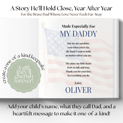 Personalized Military Dad Book, Deployment Gift From Kids, Fathers Day Military Daddy Keepsake Story