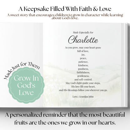 My Fruit of the Spirit Journey | Personalized Christian Book for Kids, Baptism Gift, Bible Storybook, Christian Gift