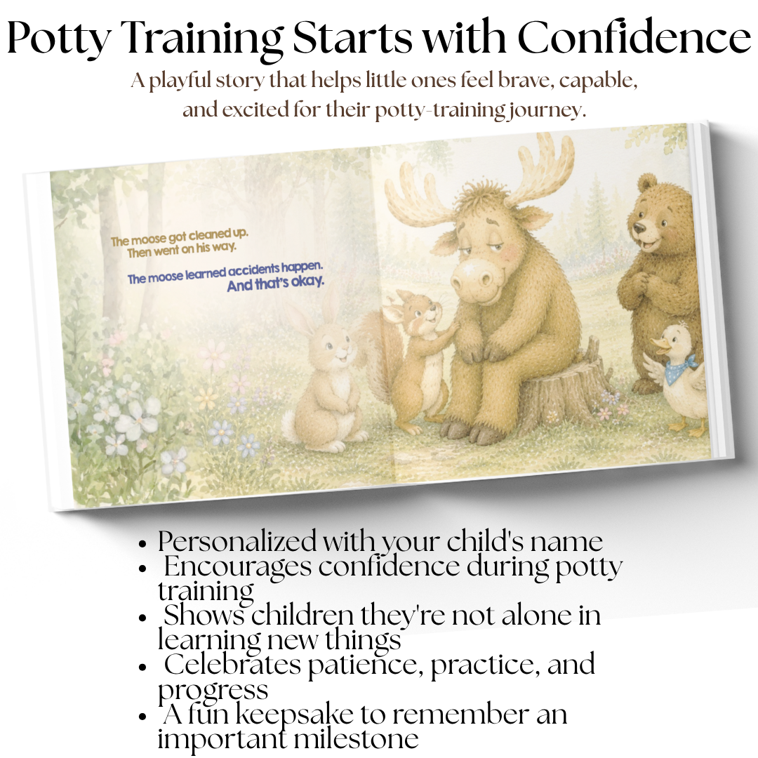 Personalized Potty Training Book for Toddlers | Everybody Poops Except the Moose | Custom Toilet Learning Story | Potty Training Gift