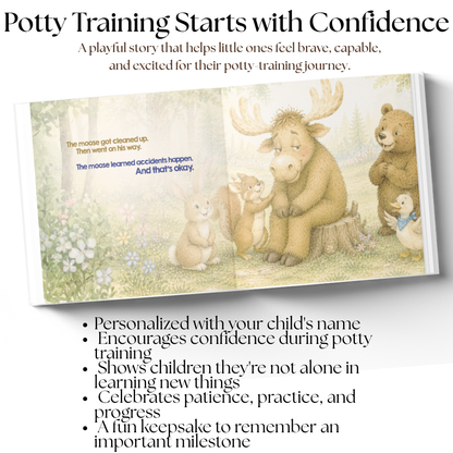 Personalized Potty Training Book for Toddlers | Everybody Poops Except the Moose | Custom Toilet Learning Story | Potty Training Gift
