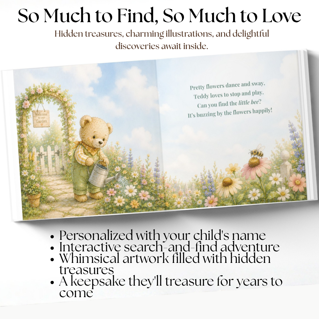 Personalized Search and Find Book, Toddler Busy Book, Custom Name Storybook, Interactive Seek and Find Gift for Kids