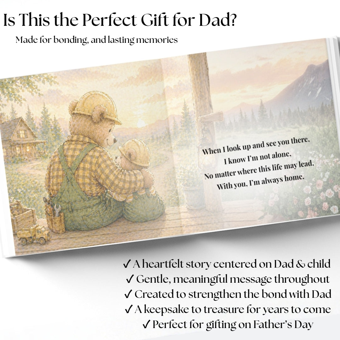 Personalized Construction Dad Book, Father’s Day Gift from Child, Custom Daddy Storybook, Blue Collar Dad Keepsake Gift