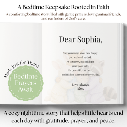 Personalized Christian Book, Bedtime Prayer Book for Kids, Custom Name Faith Based Storybook, Christian Keepsake Gift
