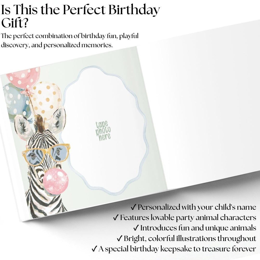 Personalized Birthday Book for Kids, Custom Birthday Storybook, First Birthday Gift, Animal Birthday Keepsake