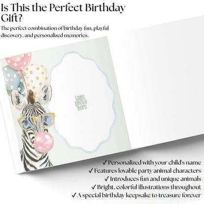 Personalized Birthday Book for Kids, Custom Birthday Storybook, First Birthday Gift, Animal Birthday Keepsake