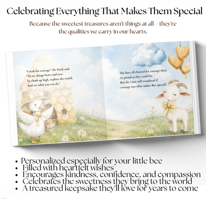 Personalized Bee-Day Birthday Book for Kids, Birthday Wish Book, Custom Birthday Storybook, Keepsake Gift for Children