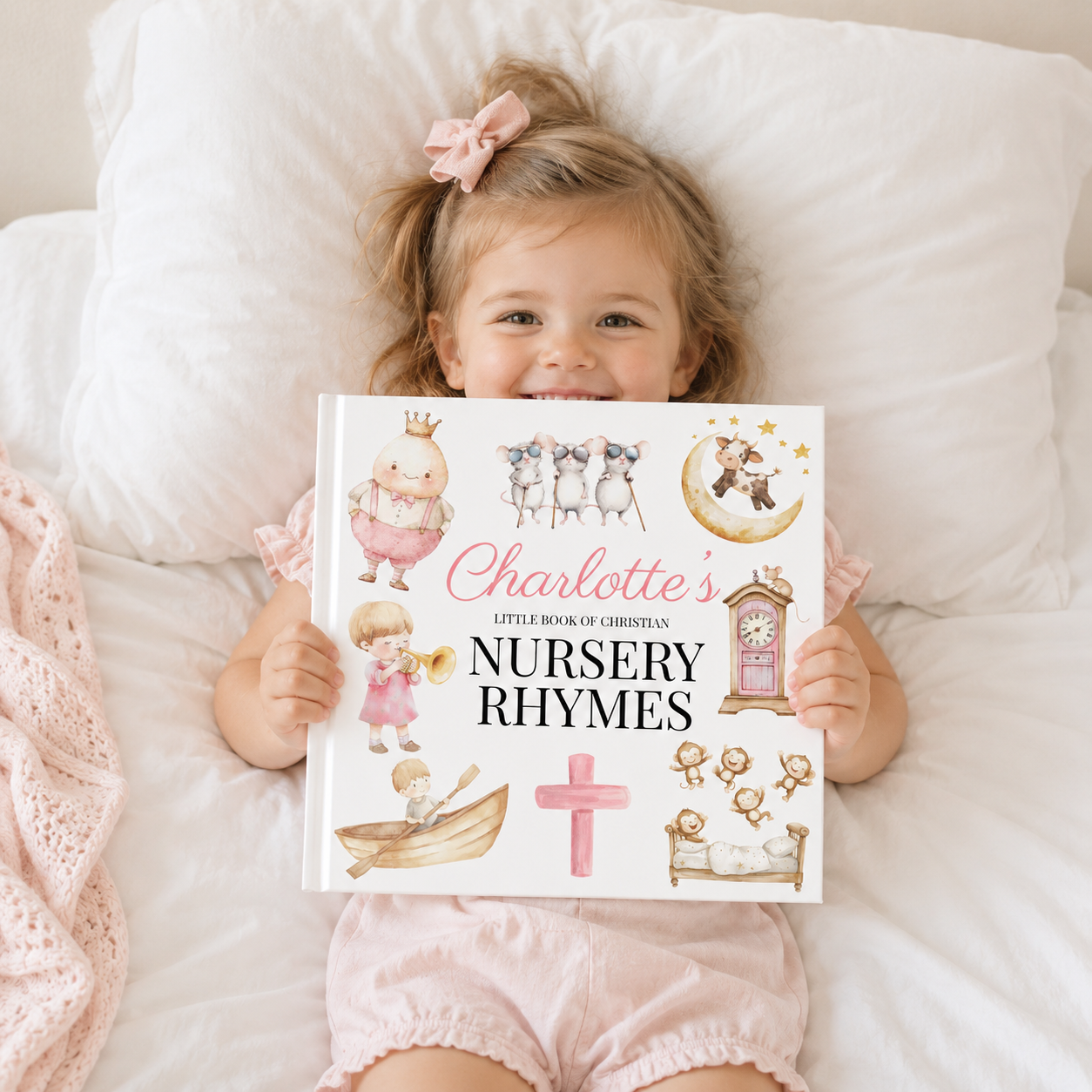 Personalized Christian Nursery Rhymes Book, Custom Faith Gift for Kids, Baptism Gift, Baby Dedication, Easter Gift, Christian Keepsake